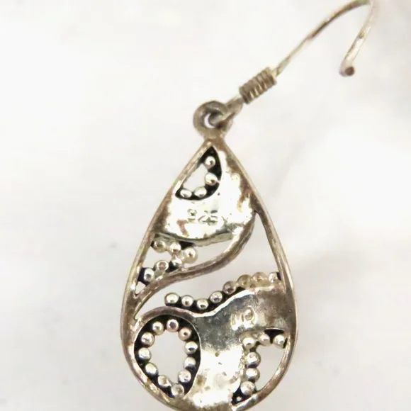 925 Marcasite Crystals Chandelier Dangle Earrings